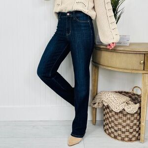 High Rise Judy Blue Dark Indigo Straight Fit Jeans